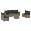 Image de vidaXL Ensemble de salon de jardin 9 pièces avec coussins Gris Poly rotin
