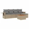 Image de vidaXL Ensemble de salon de jardin 6 pièces avec coussins Beige Poly Rattan
