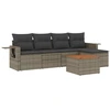 Image de vidaXL Ensemble de salon de jardin 6 pièces avec coussins Gris Poly rotin