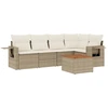 Image de vidaXL Ensemble de salon de jardin 6 pièces avec coussins Beige Poly Rattan