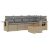 Image de vidaXL Ensemble de salon de jardin 6 pièces avec coussins Beige Poly Rattan