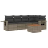 Image de vidaXL Ensemble de salon de jardin 6 pièces avec coussins Gris Poly rotin