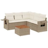 Image de vidaXL Ensemble de salon de jardin 6 pièces avec coussins Beige Poly Rattan