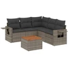 Image de vidaXL Ensemble de salon de jardin 6 pièces avec coussins Gris Poly rotin
