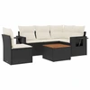 Image de vidaXL Ensemble de salon de jardin 6 pièces avec coussins noir poly rotin