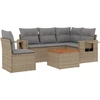 Image de vidaXL Ensemble de salon de jardin 6 pièces avec coussins Beige Poly Rattan