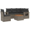 Image de vidaXL Ensemble de salon de jardin 6 pièces avec coussins Gris Poly rotin