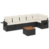 Image de vidaXL Ensemble de salon de jardin 7 pièces avec coussins noir poly rotin
