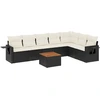 Image de vidaXL Ensemble de jardin canapé 8 pièces avec coussins noir poly rotin