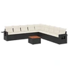 Image de vidaXL Ensemble de 10 canapés de jardin avec coussins noir poly rotin