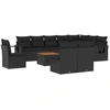 Image de vidaXL Ensemble de salon de jardin 11 pièces avec coussins noir poly rotin