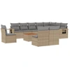 Image de vidaXL Ensemble de salon de jardin 11 pièces avec coussins Beige Poly Rattan