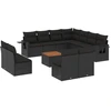 Image de vidaXL Ensemble de 12 canapés de jardin avec coussins noir poly rotin