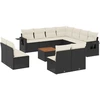 Image de vidaXL Ensemble de 12 canapés de jardin avec coussins noir poly rotin