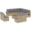 Image de vidaXL Ensemble de 12 canapés de jardin avec coussins Beige Poly Rattan