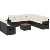 Image de vidaXL Ensemble de 10 canapés de jardin avec coussins noir poly rotin