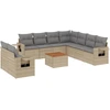 Image de vidaXL Ensemble de salon de jardin 10 pièces avec coussins Beige Poly Rattan