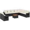 Image de vidaXL Ensemble de salon de jardin 11 pièces avec coussins noir poly rotin