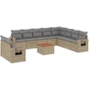 Image de vidaXL Ensemble de salon de jardin 11 pièces avec coussins Beige Poly Rattan