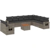 Image de vidaXL Ensemble de salon de jardin 11 pièces avec coussins Gris Poly rotin