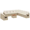 Image de vidaXL Ensemble de 12 canapés de jardin avec coussins Beige Poly Rattan