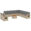 Image de vidaXL Ensemble de 12 canapés de jardin avec coussins Beige Poly Rattan