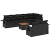 Image de vidaXL Ensemble de salon de jardin 9 pièces avec coussins noir poly rotin