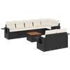 Image de vidaXL Ensemble de salon de jardin 9 pièces avec coussins noir poly rotin