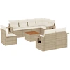 Image de vidaXL Ensemble de salon de jardin 9 pièces avec coussins beige Poly rotin