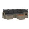 Image de vidaXL Ensemble de salon de jardin 7 pièces avec coussins Gris Poly rotin