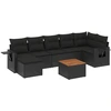 Image de vidaXL Ensemble de jardin canapé 8 pièces avec coussins noir poly rotin