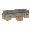 Image de vidaXL Ensemble de jardin canapé 8 pièces avec coussins Beige Poly Rattan