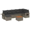 Image de vidaXL Ensemble de jardin canapé 8 pièces avec coussins Gris Poly rotin