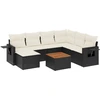 Image de vidaXL Ensemble de jardin canapé 8 pièces avec coussins noir poly rotin