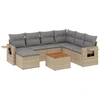 Image de vidaXL Ensemble de jardin canapé 8 pièces avec coussins Beige Poly Rattan