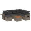 Image de vidaXL Ensemble de jardin canapé 8 pièces avec coussins Gris Poly rotin