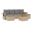 Image de vidaXL Ensemble de salon de jardin 7 pièces avec coussins Beige Poly Rattan