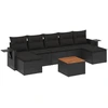 Image de vidaXL Ensemble de jardin canapé 8 pièces avec coussins noir poly rotin