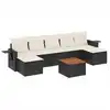 Image de vidaXL Ensemble de jardin canapé 8 pièces avec coussins noir poly rotin