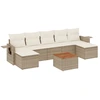 Image de vidaXL Ensemble de jardin canapé 8 pièces avec coussins Beige Poly Rattan
