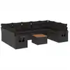 Image de vidaXL Ensemble de 10 canapés de jardin avec coussins noir poly rotin
