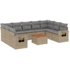 Image de vidaXL Ensemble de salon de jardin 10 pièces avec coussins Beige Poly Rattan