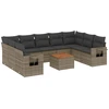 Image de vidaXL Ensemble de salon de jardin 10 pièces avec coussins Gris Poly Rattan