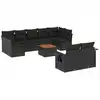 Image de vidaXL Ensemble de 10 canapés de jardin avec coussins noir poly rotin