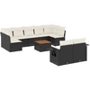 Image de vidaXL Ensemble de 10 canapés de jardin avec coussins noir poly rotin