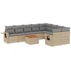 Image de vidaXL Ensemble de salon de jardin 10 pièces avec coussins Beige Poly Rattan