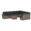 Image de vidaXL Ensemble de salon de jardin 10 pièces avec coussins Gris Poly Rattan