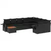 Image de vidaXL Ensemble de 10 canapés de jardin avec coussins noir poly rotin