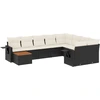 Image de vidaXL Ensemble de 10 canapés de jardin avec coussins noir poly rotin