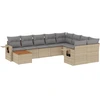 Image de vidaXL Ensemble de salon de jardin 10 pièces avec coussins Beige Poly Rattan